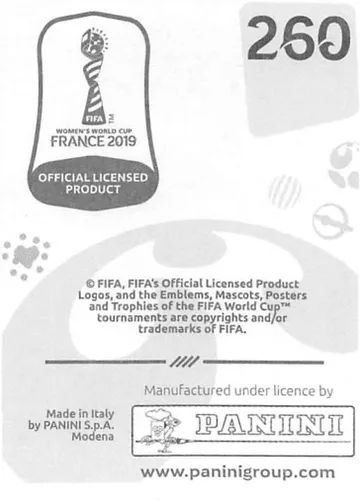 Vista 2 de Panini FIFA - Calcomanías para álbumes de la Copa Mundial Femenina de Francia 2019 (solo adhesivo individual) Fútbol #260 Demi Stokes England