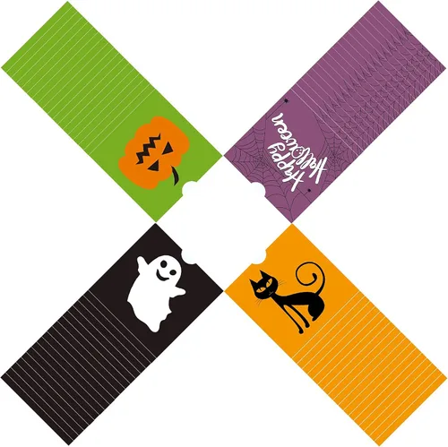 Vista 7 de Paquete de 72 bolsas de Halloween – Bolsas de golosinas, dulces, golosinas, regalos de fiesta y bolsas de truco o trato para fiestas