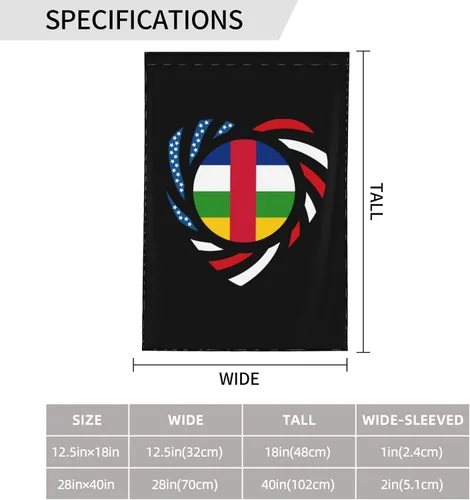 Vista 7 de We Heart America And Central African Republic Love Forever Garden Flag 28"x40" Inch Double Sided Garden Flags Home Lawn Outdoor Decor Flags Party