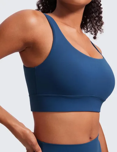 Vista 82 de CRZ YOGA Butterluxe - Brasier deportivo con espalda en U para mujer, cuello redondo, acolchado, de bajo impacto, para yoga, entrenamiento