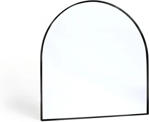 Vista 37 de Espejo arqueado negro de 16" x 20", espejo de pared para baño con arco, espejo de tocador de baño con marco de metal y parte superior arqueada