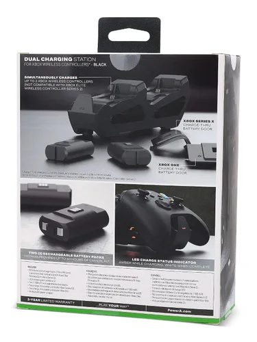 Vista 7 de PowerA Duo Charging Station for Xbox Series XS - Black, Wireless Controller charging, Charge, rechargeable battery, Xbox Series XS, Xbox One