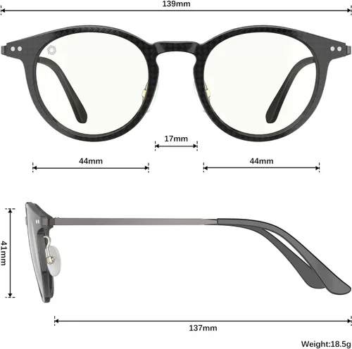 Vista 9 de ANYLUV Al-Mg - Lentes de bloqueo de luz azul metálico + lentes de fibra de carbono