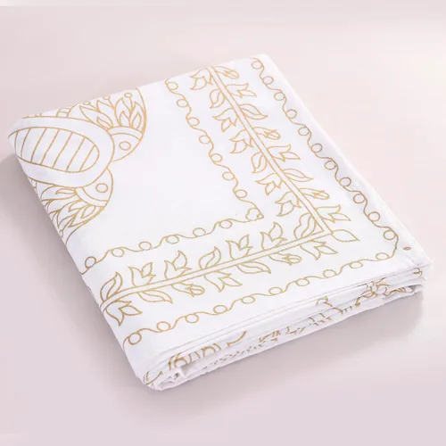 Vista 7 de Popular Handicrafts India Hippie Mandala Bohemia Hermoso Bosquejo Cortina Cortina Dormitorio Sala Balcón Cenefa Paneles Oro Blanco