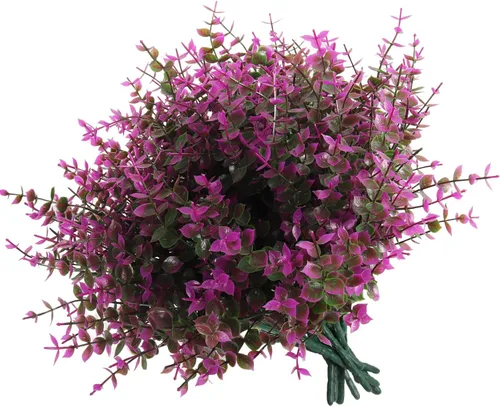 Vista 42 de RECUTMS - Flores artificiales, 12 plantas sintéticas para exteriores, resisten rayos ultravioleta, arbustos para interiores y exteriores, maceta