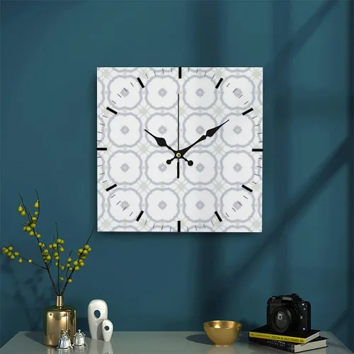 Vista 3 de White Floral Flower Green Star Wall Clock Decorative Wall Clocks Decorative Plug in Clock Battery Operated Clocks Garage for Kitchen Bathroom