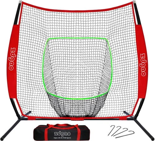 Vista 10 de 7x7FT Baseball Net for Any Skill Level Players to Batting&Hitting&Pitching Complete Set-Net&Carry Bag&Ground Stake(Stable&Portable);Tear-resistant