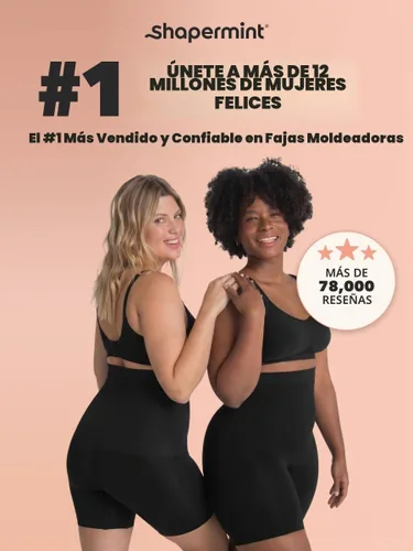 Vista 3 de EMPETUA Shapermint - Shorts moldeadores de cintura alta, para control del abdomen, tallas de S a Plus