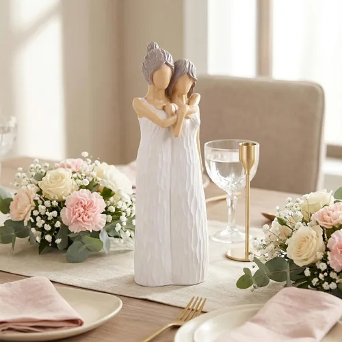 Vista 4 de LCCCK Figuras para madre e hija, regalos para mamá, figuras para abrazar a la madre e hija, regalos para novia, regalo sentimental significativo