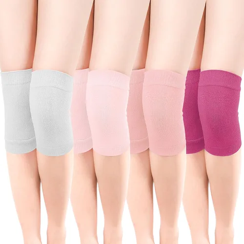 Vista 8 de Geyoga 4 pares de calentadores de rodilla para mujeres y hombres, calentadores de piernas transpirables, rodillera, almohadilla de compresión