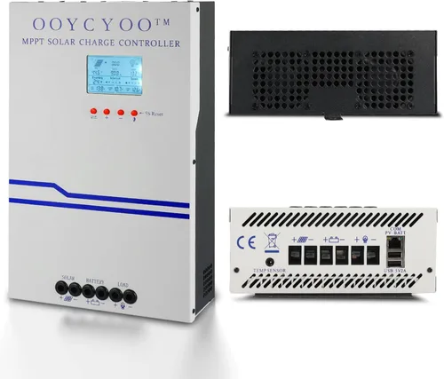 Vista 2 de Controlador de carga solar MPPT de 100 amperios 48 V, 36 V, 24 V, 12 V, auto, panel solar de entrada máxima de 150 V, panel solar de 100 A, potencia