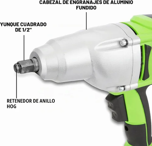 Vista 4 de OEMTOOLS 24666 Llave de impacto de trabajo pesado de 1/2", controlador de impacto con cable de 120V para tuercas de rueda, reparaciones del hogar