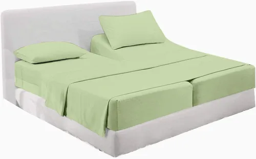 Vista 40 de Juego de sábanas premium de 4 piezas - Sábanas de cama de algodón tamaño individual - 100% algodón - 300 número de hilos - Sábana bajera ajustable