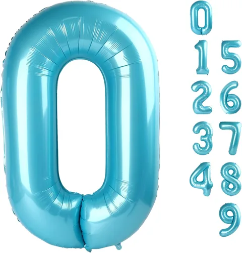 Vista 152 de Globos con números de 40 pulgadas, color negro, para decoraciones de cumpleaños de 10 a 100 años Jumbo 40In & Vibrant Color, With Hanging Holes