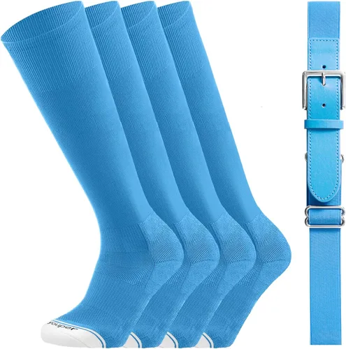 Vista 13 de Youper Combo de calcetines de béisbol y cinturón de élite juvenil (2 pares de calcetines y 1 cinturón)