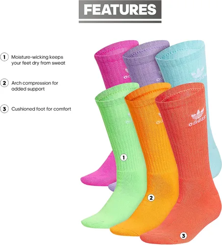 Vista 2 de adidas Originals Trefoil (6-Pair) Crew Sock