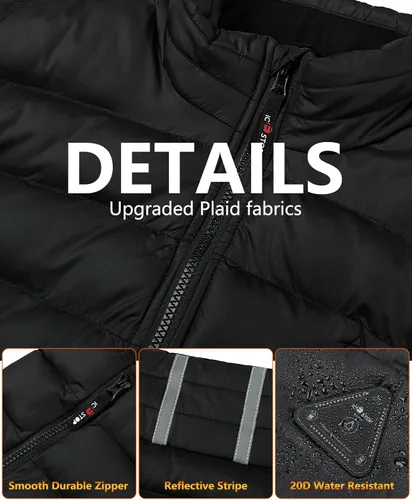Vista 4 de Men's Heated Vest with 20000mAh Battery Pack 7.4V,Lightweight Rechargeable Electric Heated Apparel for women