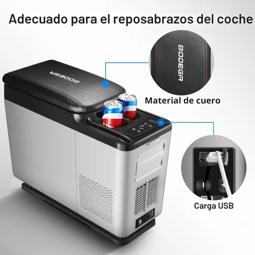 Vista 3 de BODEGA Refrigerador de 12 voltios, refrigerador de coche de 16 cuartos (15 litros), refrigerador portátil (-4℉-68℉), 12/24V DC para exteriores