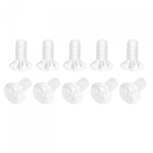 Vista 14 de uxcell Tornillos plásticos de la máquina Phillips de M4 x 19.7 ft m, pernos de máquina de cabeza plana de la PC transparentes 25pcs