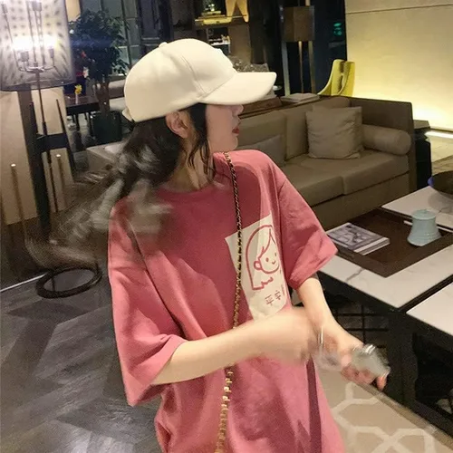 Vista 2 de CYee Camiseta de manga corta con estampado gráfico Kawaii para mujer, Harajuku, sudadera de gran tamaño, estética Alt Streetwear