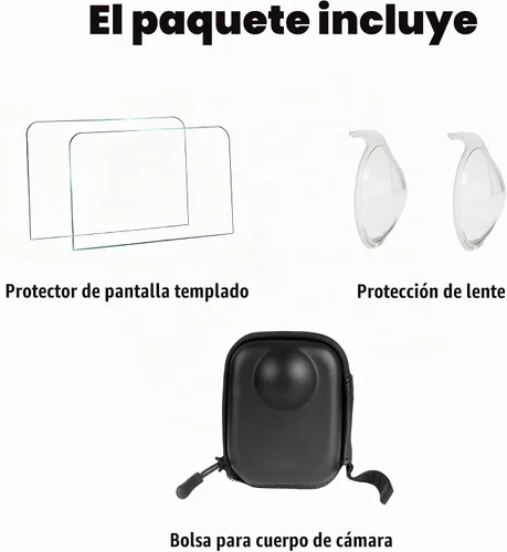 Vista 5 de PellKing Protectores de lente para DJI Osmo 360, protector de lente con funda de cámara y protector de pantalla, kit de accesorios para cámara