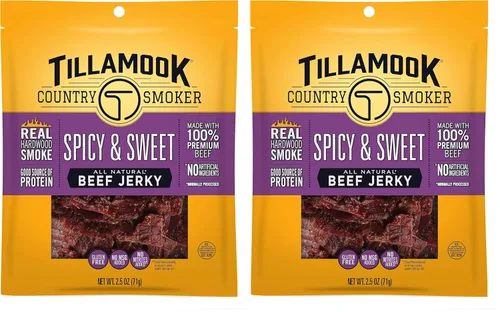 Vista 14 de Tillamook Country Smoker Carne seca de madera dura ahumada con miel, 2.5 onzas (Paquete de 12)
