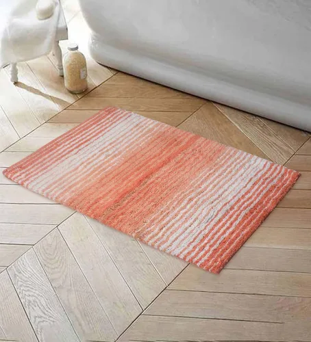 Vista 48 de Home Weavers Gradation Collection - Alfombra de baño 100% algodón, suave y absorbente, antideslizante, lavable a máquina, rectangular, 17 x 24 Beige