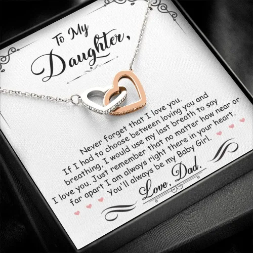 Vista 2 de FG Family Gift Mall Regalos de cumpleaños para hija, regalos de padre e hija de mamá, regalos para hija de papá, collares de hija de mamá, joyería