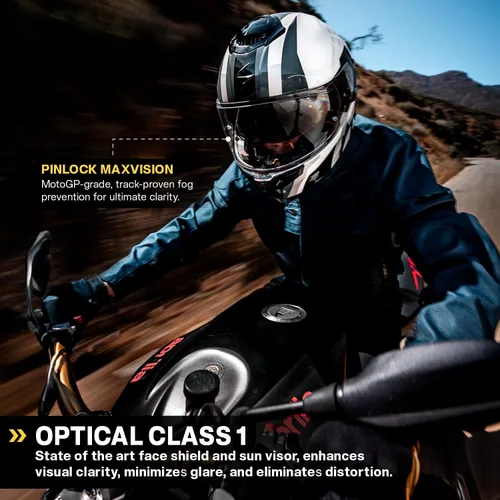 Vista 3 de ScorpionEXO Eclipse - Casco de motocicleta de cara completa con escudo listo para Pinlock, bolsillos para altavoces listos para Bluetooth, serie