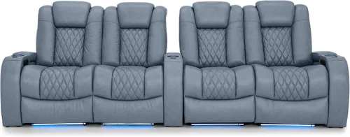 Vista 29 de Seatcraft Asiento de cine en casa Diamante Marrón Reclinable Individual