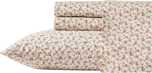 Vista 42 de Laura Ashley - Juego de sábanas individual, ropa de cama de percal de algodón fresca y suave con bolsillos profundos, ligera para comodidad durante