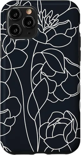 Vista 27 de iPhone 16 linda peonía rosa flor estética dibujo abstracto línea arte caso
