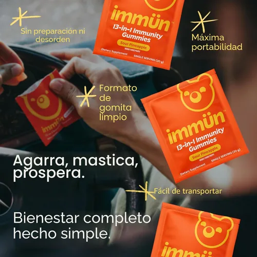 Vista 7 de Grüns Gomitas de inmunidad inmune con vitamina C, apoyo inmunológico diario