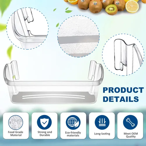 Vista 3 de MEJORADO Paquete de 2 240323002 Estante de Bandeja de Puerta de Refrigerador Compatible con Frigidaire y Kenmore los 2 Estantes Inferiores