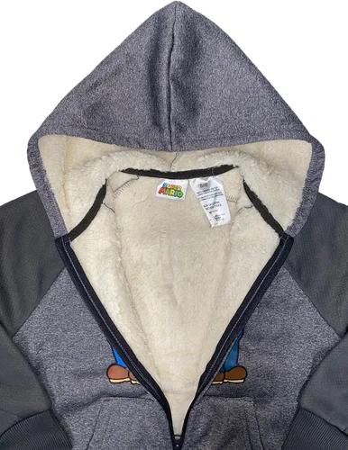 Vista 3 de Super Mario - Sudadera con capucha de forro polar Sherpa para niños