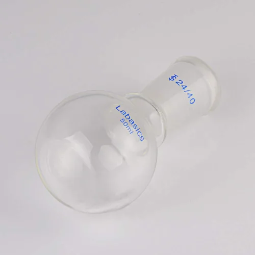 Vista 6 de Labasics Frasco de ebullición de fondo plano de un solo cuello de 1.7 fl oz, con junta externa cónica estándar 24/40, 1.7 fl oz