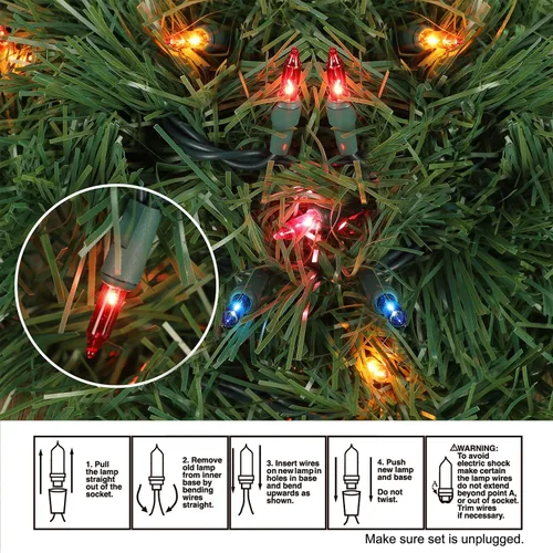 Vista 7 de Biswing Guirnalda verde de Navidad preiluminada de 15 pies, guirnaldas de pino artificial iluminadas con 35 luces multicolor, conectables e