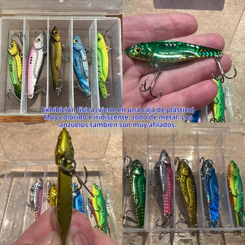 Vista 2 de 5 unids cebo de hoja de metal duro VIB señuelos de pesca para señuelos