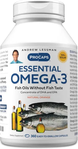 Vista 9 de ANDREW LESSMAN Naranja Omega-3 esencial - 180 cápsulas blandas - Aceites omega-3 ultra puros y de alta potencia. Alto contenido de DHA, sin malestar