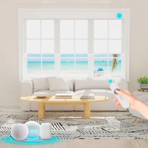 Vista 10 de Persianas motorizadas con control remoto, persianas enrollables opacas completas, funcionan con Homekit Alexa y Google Assistant, persianas solares