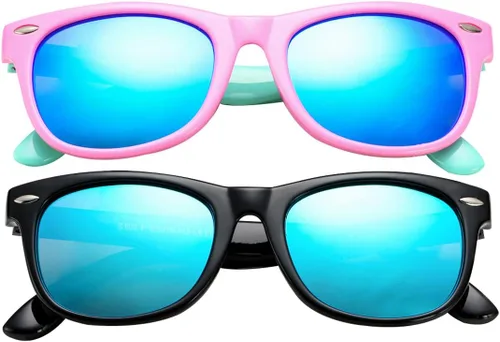Vista 65 de Lentes de sol polarizados de goma elastómero termoplástico (TPEE) flexible, para niñas y niños de 3 a 9 años