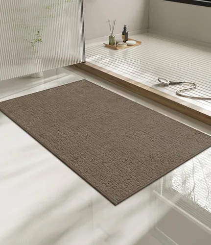 Vista 9 de Chakme Juego de 2 alfombras de baño ultrafinas, absorbentes, antideslizantes, lavables a máquina, color negro, 17 x 24 pulgadas / 17 x 30 pulgadas