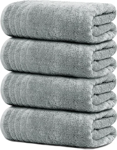 Vista 9 de Tens Towels Paquete de 4 toallas de baño extra grandes de 30 x 60 pulgadas, 100% algodón, más grandes y ligeras, más rápidas de secar, súper suaves