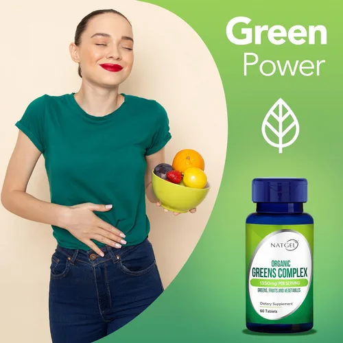 Vista 6 de Organic Greens Complex1350mg Verduras superalimentarias con frutas y verduras 60 Tabletas