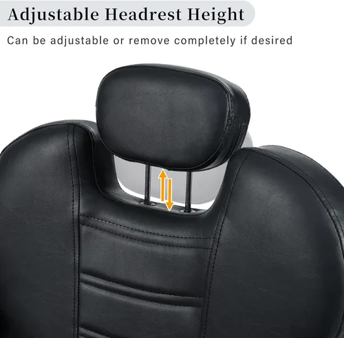Vista 6 de Merax Silla de peluquería reclinable hidráulica para peluquería con asiento 20% más ancho y bomba hidráulica resistente, equipo de belleza mejorado