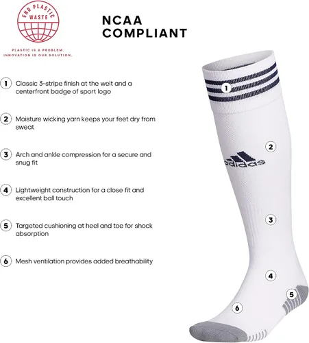 Vista 2 de adidas Copa Zone Cushion 4 - Calcetines de fútbol (1 par) para hombres, mujeres, niños y niñas, BlancoTeam Navy Blue