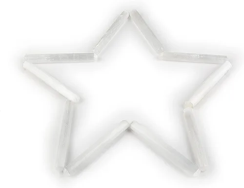 Vista 6 de JIC Gem Varitas redondas de selenita, 10 piezas de piedra de cristal áspero natural, para sanación de chakras Reiki, decoración del hogar, 5.5-5.9 in