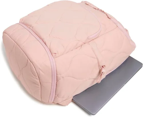 Vista 4 de Vera Bradley Mochila de viaje de peso pluma para mujer, Rosa Cuarzo