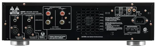 Vista 2 de Marantz MM7025 Amplificador de potencia estéreo 2 canales 140 vatios por canal Entradas RCA de un solo extremo y XLR equilibradas Negro