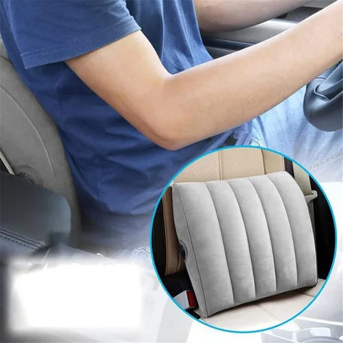 Vista 5 de Almohada de viaje inflable de apoyo lumbar, almohada de respaldo portátil, almohada lumbar ajustable, soporte de respaldo para silla de oficina